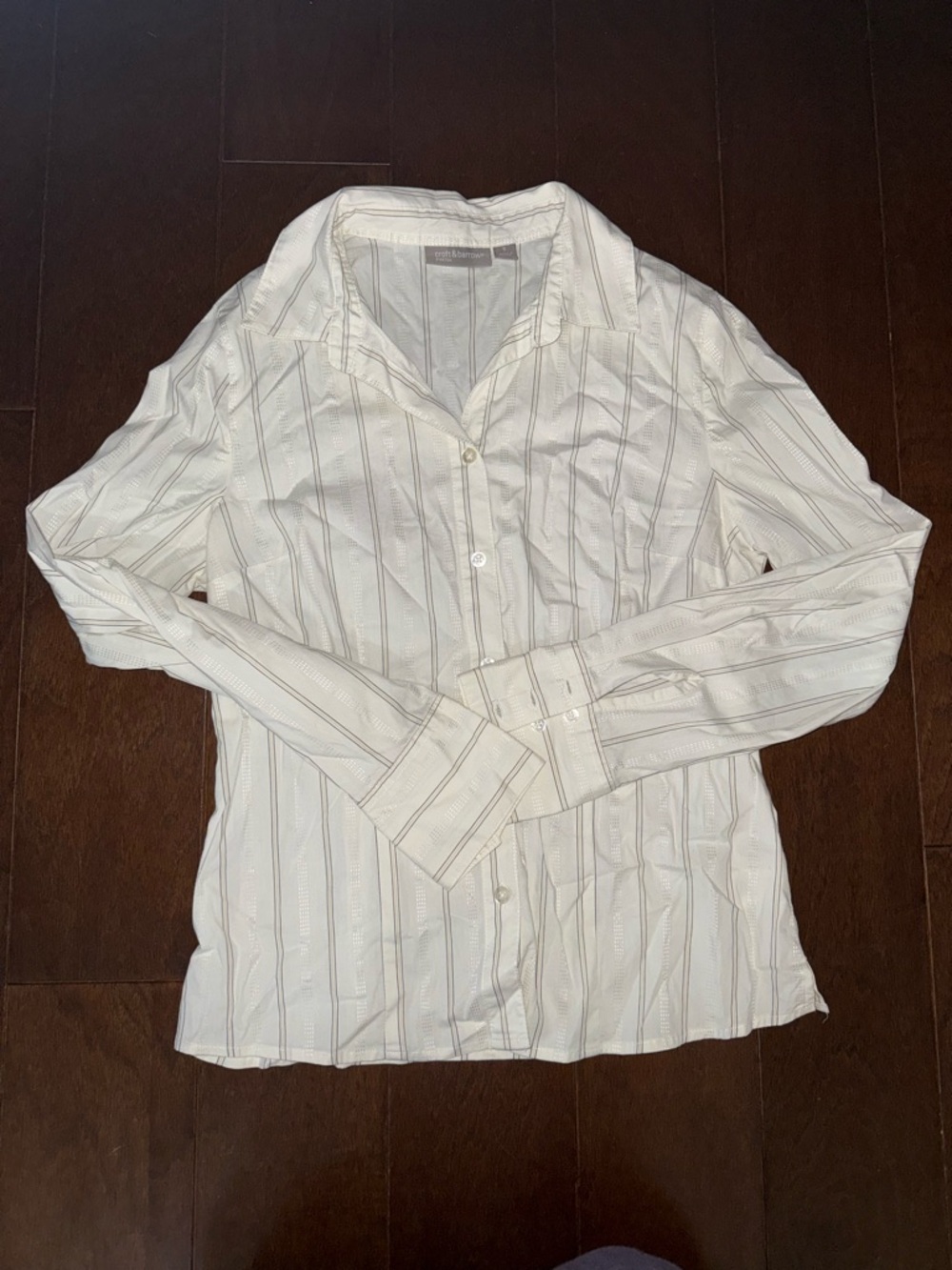 croft & barrow White Striped Button-Up Shirt - Picture 2 of 6